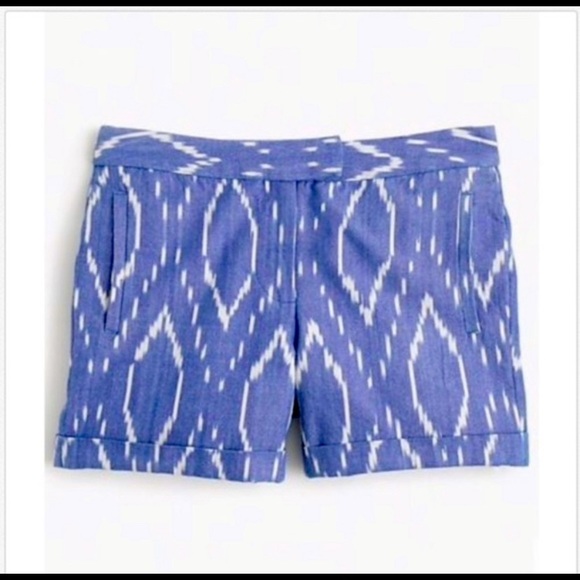 J Crew shorts blue and white Ikat pattern size 4 - Picture 7 of 7